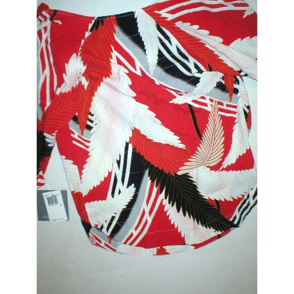 Womens New NWT $138 Tegan Blouse Red Raven Plummage Cowl Neck 0 White Black Gray - Picture 6 of 6